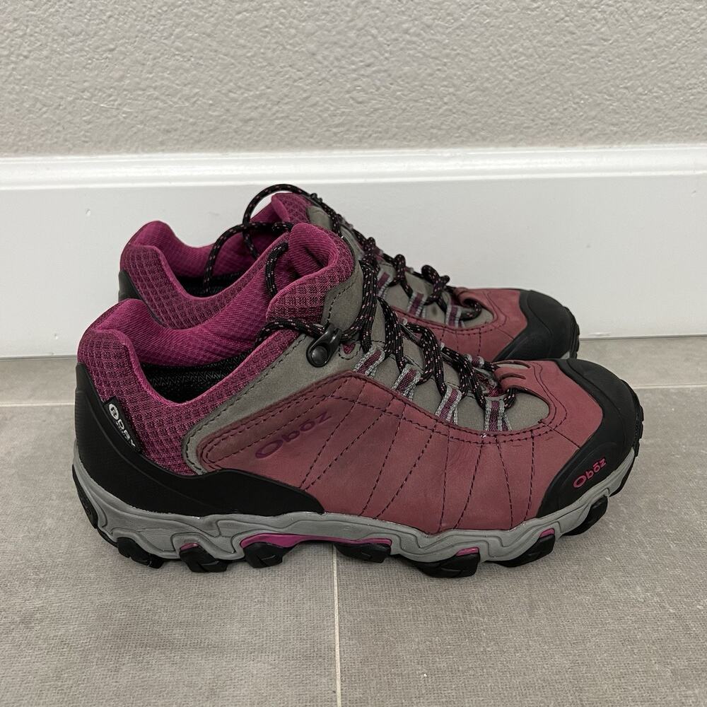 Oboz Bridger Low B-DRY Womens 8 Purple Waterproof Hiking Outdoor Shoes